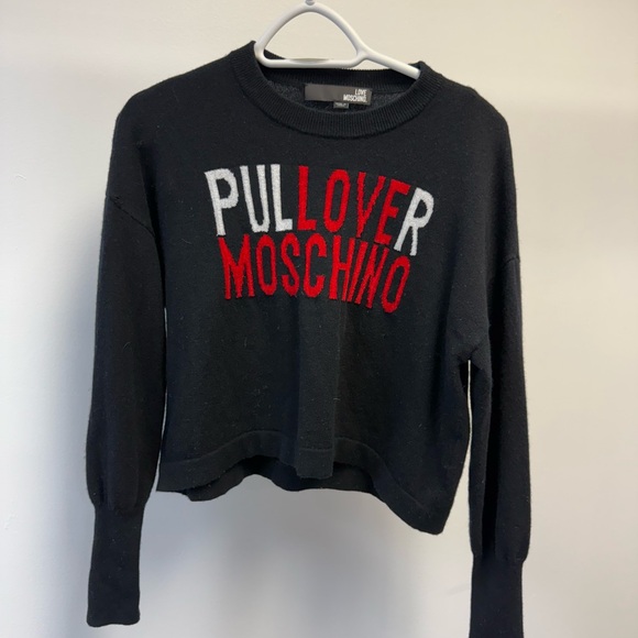 Moschino Black Pullover Sweater, Cropped - Picture 2 of 7